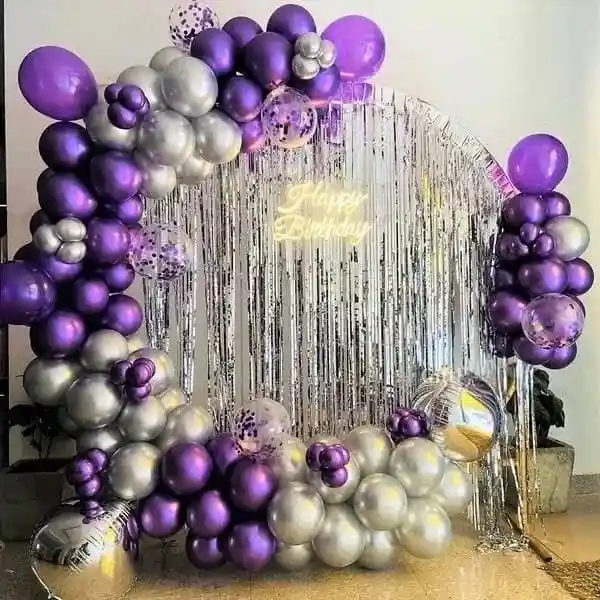 Purple And Silver Delight Birthday Decoration